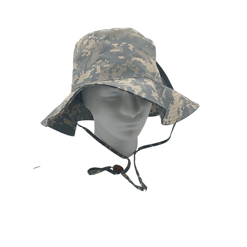 Decky 5303 Mens Digital Camo Boonie Hat Adjustable Chin Strap Gray L/XL NWT